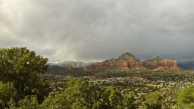 Time lapse clip of clouds moving over Sedona, Arizona and Red Rocks
