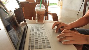 Freelance Serving Internet At Espresso Shop, stock footage