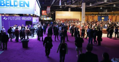 LAS VEGAS, NV - April 15: NAB Show 2015 exhibition in Las Vegas Convention Center. NAB Show is an annual trade show produced by the National Association of Broadcasters. April 13-16.