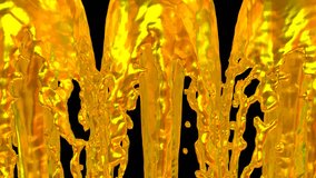 Animated fountains of golden paint or melted gold 2b. Close up shot. Transparent background (Alpha channel embedded with HD PNG file) - Powered by Shutterstock - Get 15% off with code: PIKWIZARD15