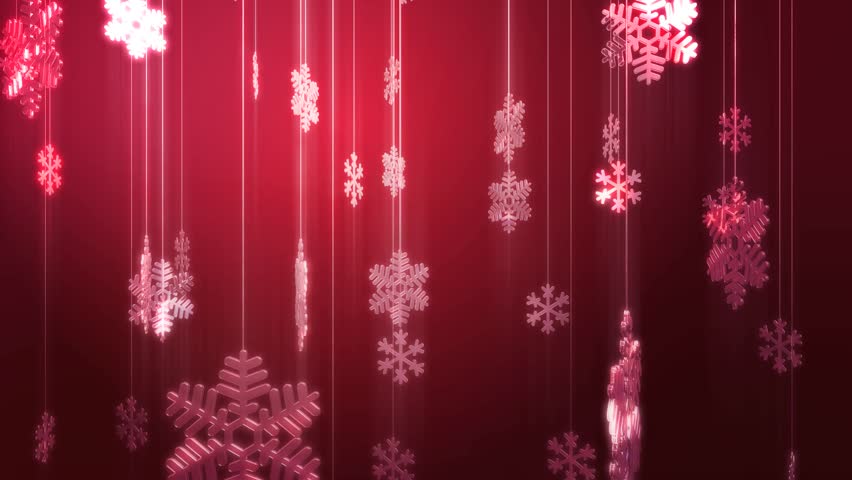 Looping Animation of Festive Glass Snowflake Decorations