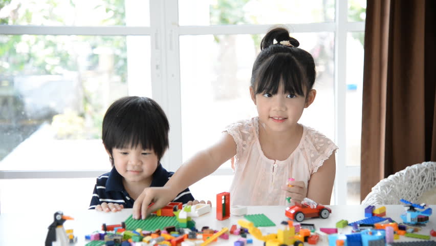 Little Asian Children Playing with Stock Footage Video (100% Royalty