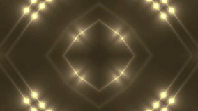 Fractal gold kaleidoscopic background. Background motion with fractal design. Disco spectrum lights concert spot bulb. More sets footage in my portfolio