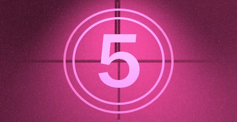 Film countdown leader on pink background