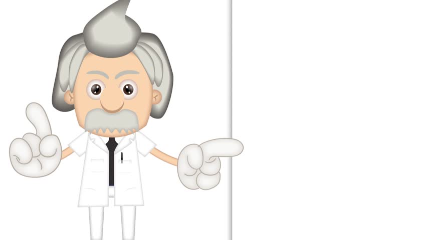 Funny Cartoon Comic Illustration Professor Scientist