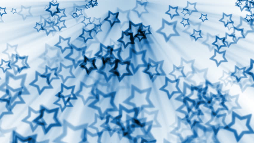 Blue shiny stars falling, holiday background