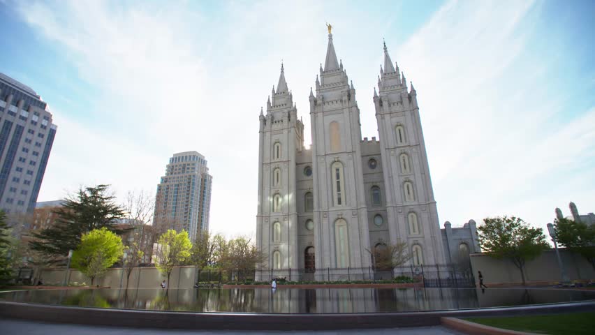 Shot of the Salt Lake City Mormon temple in downtown Salt Lake City, UT.