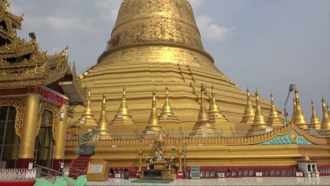 BAGO, BAGO REGION/MYANMAR - FEBRUARY 07, 2015: Unidentified Bago Shwemawdaw Pagoda, Burma. The name Shwemawdaw means Great Golden God.