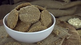 Rotating Oat Cookies (not seamless loopable 4K footage)