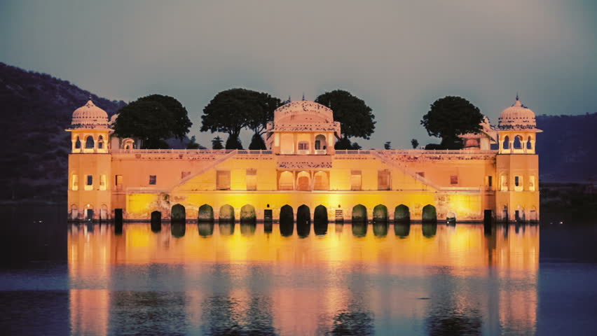 jal mahal jaipur illuminated landmark