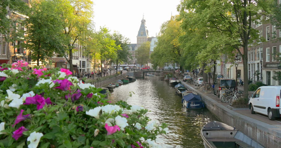 Famous Amsterdam Canal In Capital Stock Footage Video 100 Royalty Free Shutterstock