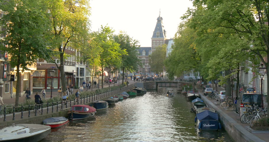 Famous Amsterdam Canal In Capital Stock Footage Video 100 Royalty Free Shutterstock