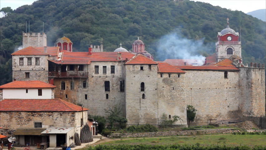 Orthodox monastery on Mount Athos in Greece