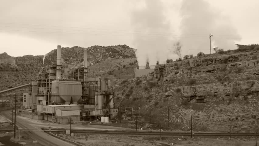 Industrial Coal Plant Montage (multiple shots in one)