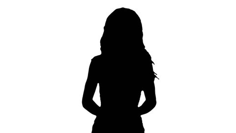 black female silhouette on white background Stock Footage Video (100% ...