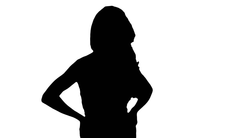 Black Female Silhouette On White Stock Footage Video (100% Royalty-free