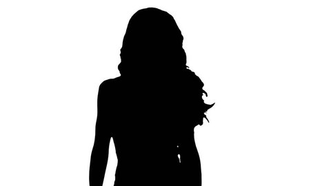 black female silhouette on white background Stock Footage Video (100% ...