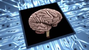 Brain on a chip loop dynamic
Conceptual animation showing the simulation of the human brain. Seamless loop. - Powered by Shutterstock - Get 15% off with code: PIKWIZARD15