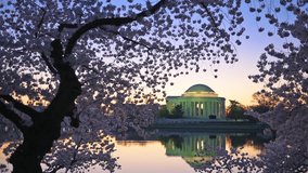 Washington, DC at the Jefferson Memorial during spring.