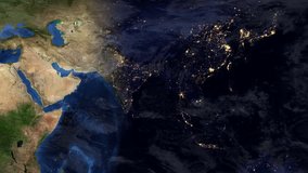 Planet Earth Animation of Magnificent Asia at Dusk (1080p HD) - Powered by Shutterstock - Get 15% off with code: PIKWIZARD15