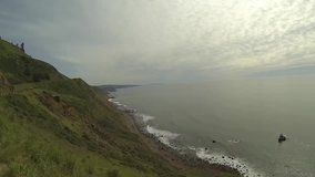Panning GoPro video of steep bluffs on California's pacific northwest coast.