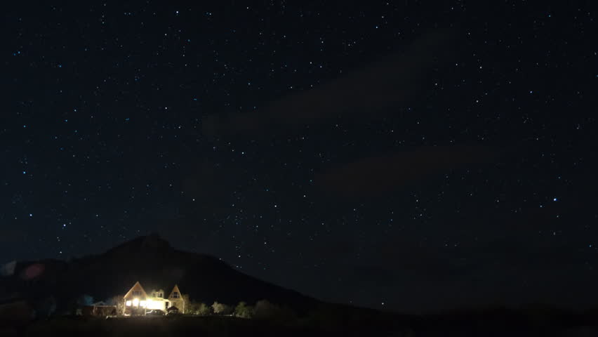 Time lapse of stars and the milk way over smith rocks.