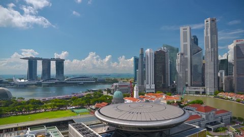 SINGAPORE - CIRCA APRIL 2015: 4K Cityscape, Singapore skyline, time-lapse.