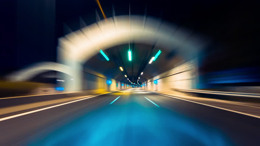 4K-HD drive pov modern highway timelapse/hyperlapse night.Pov night driving hyperlapse at a modern highway passing a series of tunnels.Camera is placed outside the vehicle and level is horizontal. | Shutterstock HD Video #9748985