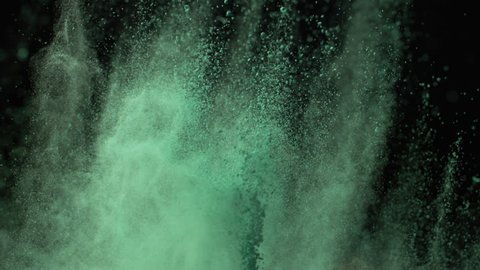 Powder exploding against black background. Shot with high speed camera, phantom flex 4K. Slow Motion. Unedited version is included at the end of clip.