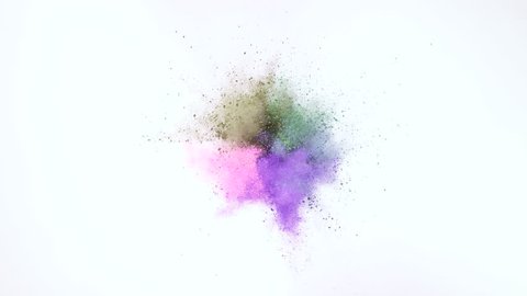 Powder exploding against white background. Shot with high speed camera, phantom flex 4K. Slow Motion. Unedited version is included at the end of clip.