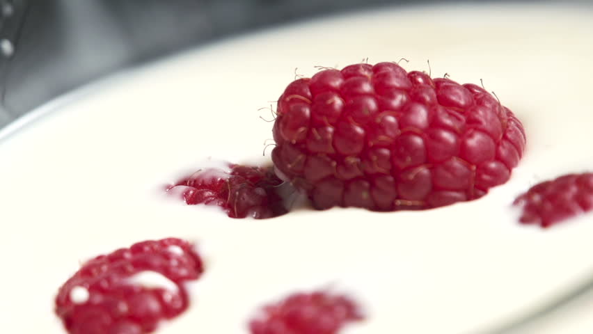 Raspberry slow motion. Find similar in slow motion.