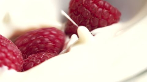 Raspberry slow motion. Find similar in slow motion.