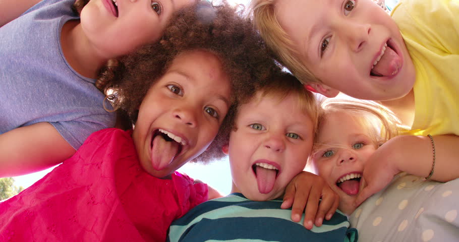 Mixed Racial Group of Kids Stock Footage Video (100% Royalty-free