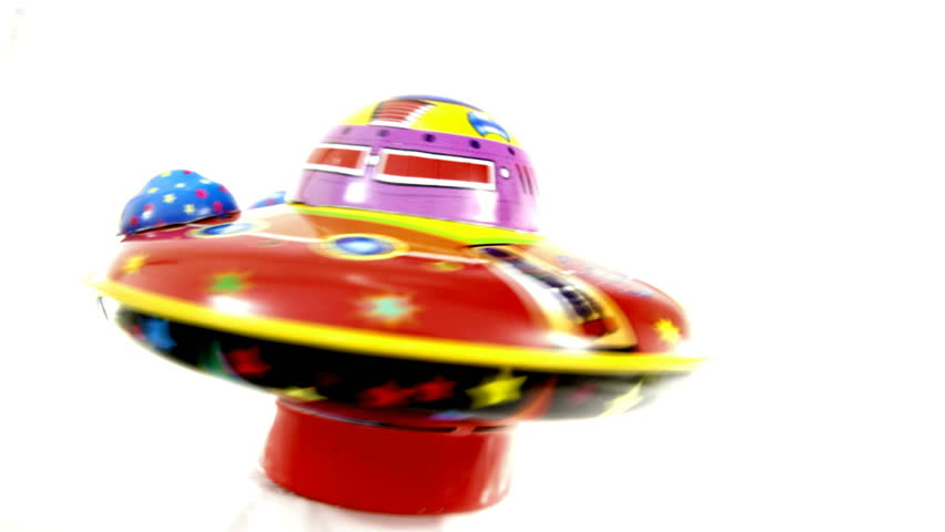 old UFO toy spinning  and flying