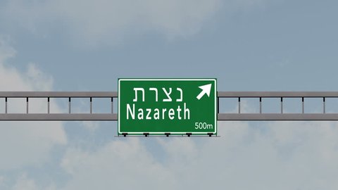 4K Passing under Nazareth Israel Highway Sign with Matte Photorealistic 3D Animation
4K 4096x2304 ultra high definition