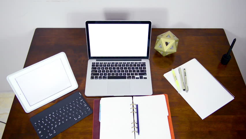 Desktop Mix On A Wooden Stock Footage Video 100 Royalty Free Desktop Mix On A Wooden Stock Footage