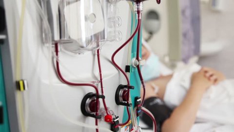 Patient at Blood Purification Medical Procedure (Plasmapheresis, Dialysis) with Medical Device
