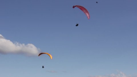 Paraglider flight in Lovely Day/Gliding is an extreme sport that does not use power equipment planar with wind and thermal layers aid, thus enabling the realization of local flights or long distances.