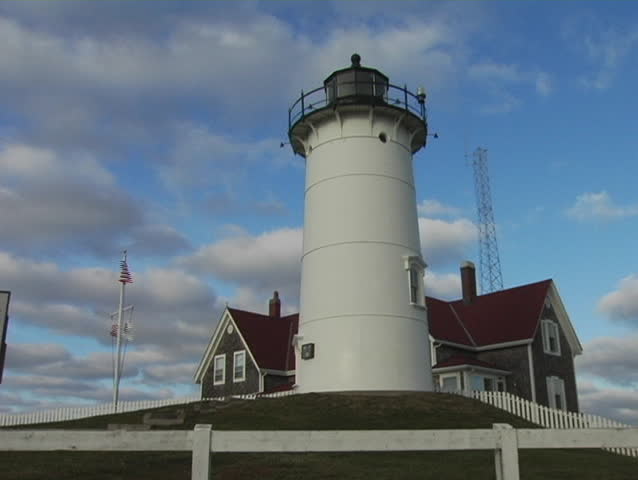 A New England lighthouse.