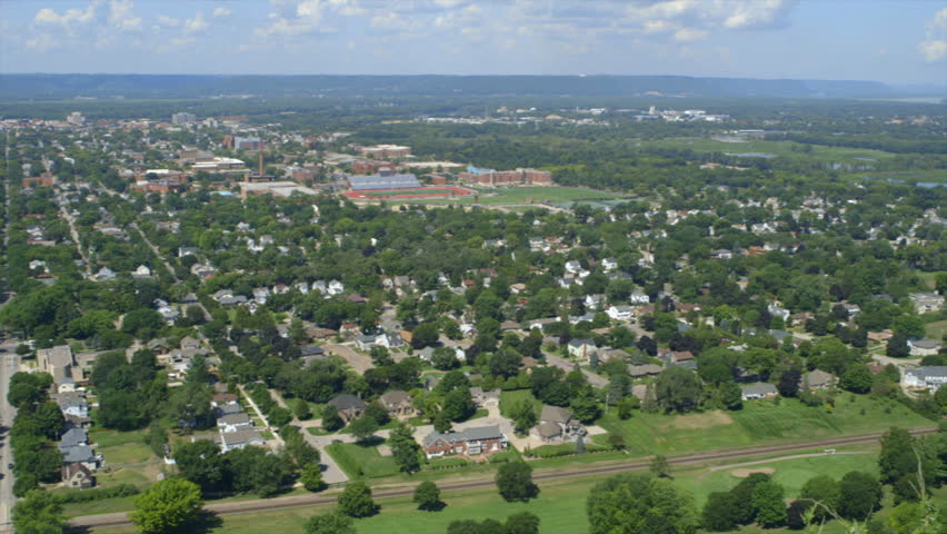 Panning shot from up high of the St. Croix, Wisconsin region