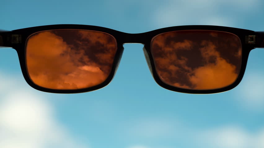 looking through sunglasses