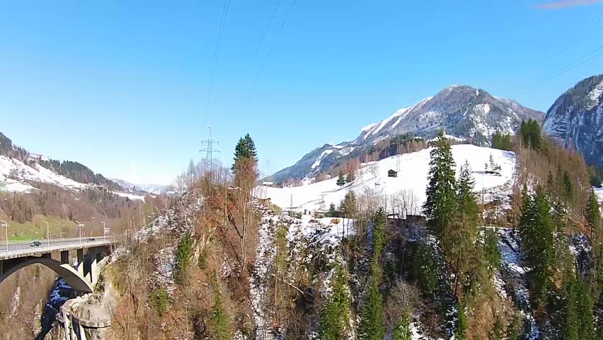 bridge in the alps, gastein, austria, salzburg Europe aerial view