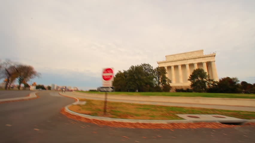 Washington, DC/United States - November 2012: A panning shot of the National Treasury building on a morning.