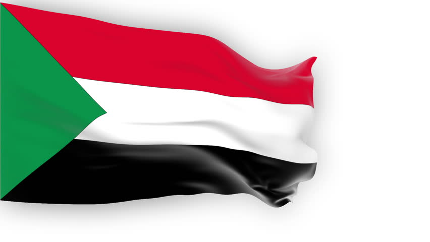 Sudan Flag Slowly Waving White Stock Footage Video 100 Royalty Free