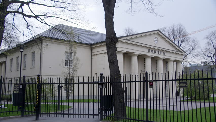 OSLO STOCK EXCHANGE BUILDING NORWAY - MAY 3, 2015: Famous building in the City of Oslo