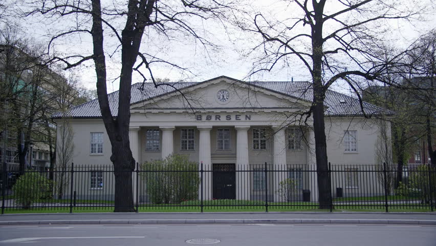 OSLO STOCK EXCHANGE BUILDING NORWAY - MAY 3, 2015: Famous building in the City of Oslo