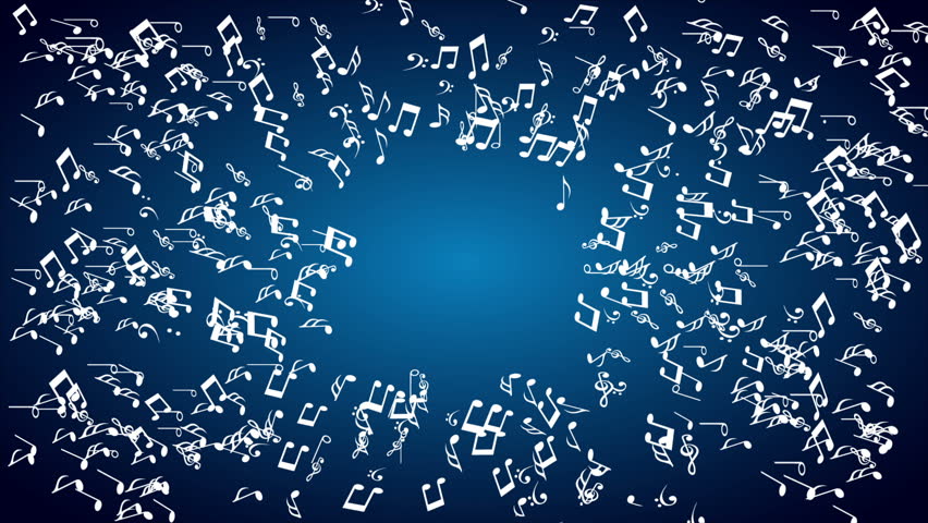 Musical Notes On Blue Background, Stock Footage Video (100% Royalty ...