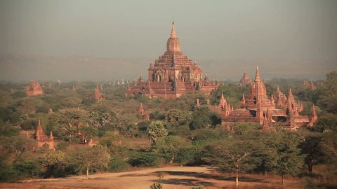 Temples of Old Bagan at sunrise, Myanmar.