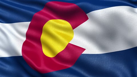 Realistic Ultra-HD Colorado state flag waving in the wind. Seamless loop with highly detailed fabric texture. Loop ready in 4k resolution. 