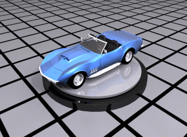 3D sports car spinning